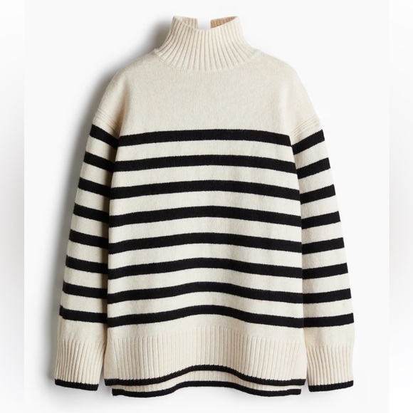 H&M Sweaters - Striped Black and Cream Sweater
